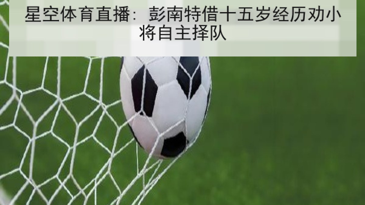 星空体育直播: 彭南特借十五岁经历劝小将自主择队